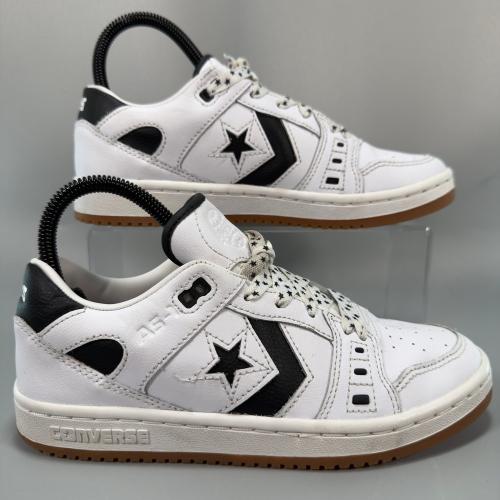 Converse AS-1 Pro Womens 6 Skateboard Sneakers Fat Laces White Gum Leather Shoes